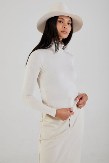 SABLYN Archer Rib Turtleneck in Gardenia
