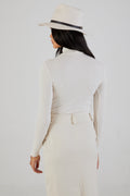 SABLYN Archer Rib Turtleneck in Gardenia