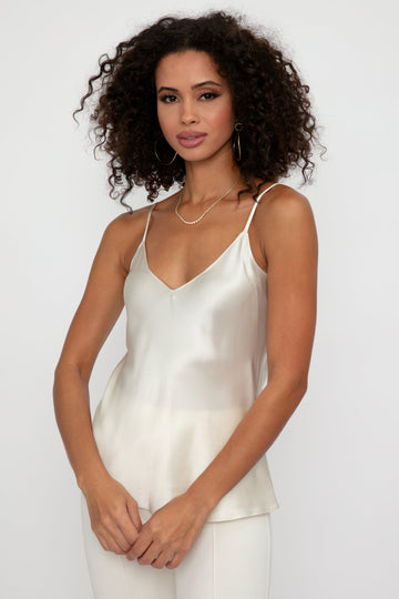 SABLYN Gloria Silk Camisole in Gardenia