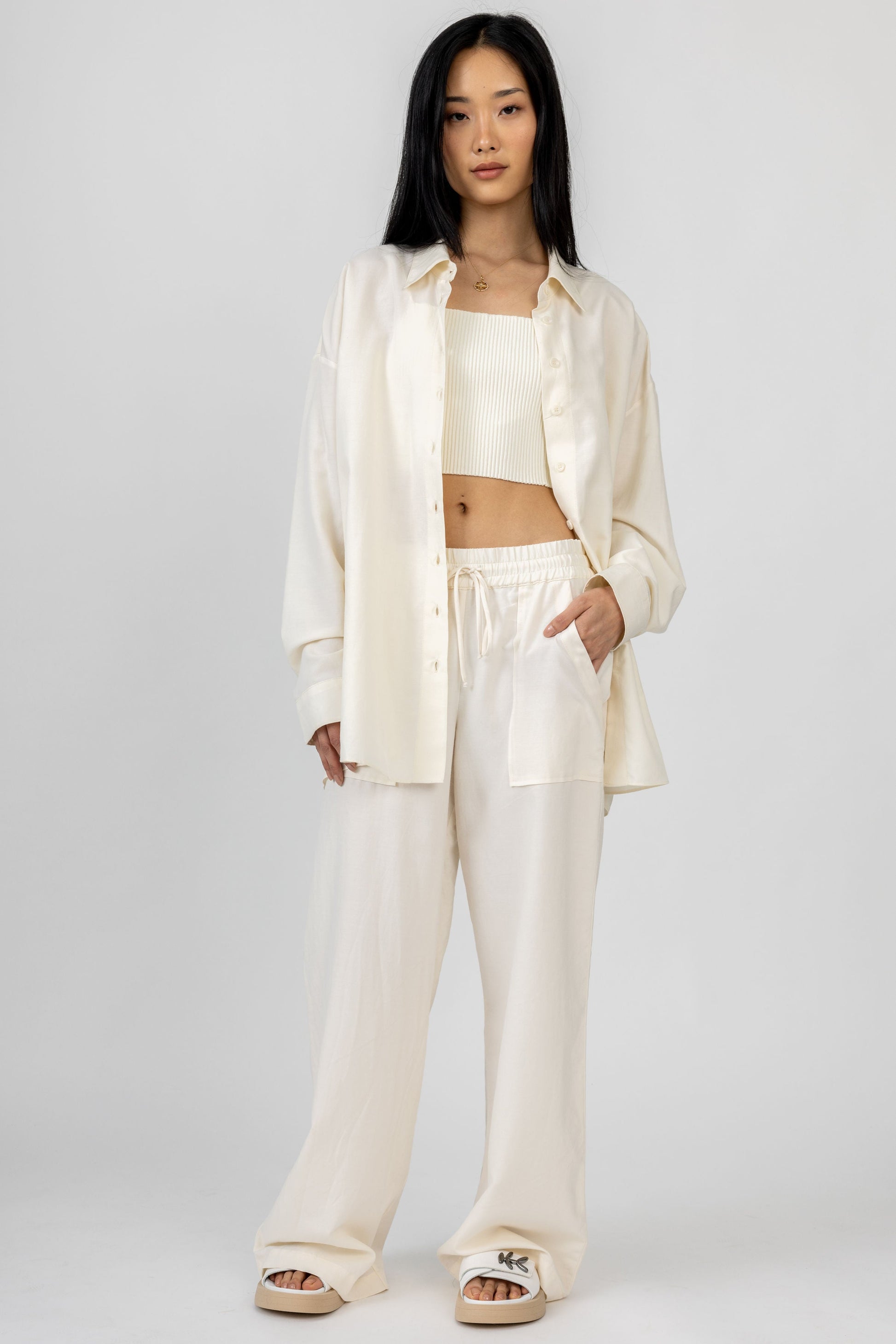SABLYN Harris Button Up Shirt in Gardenia