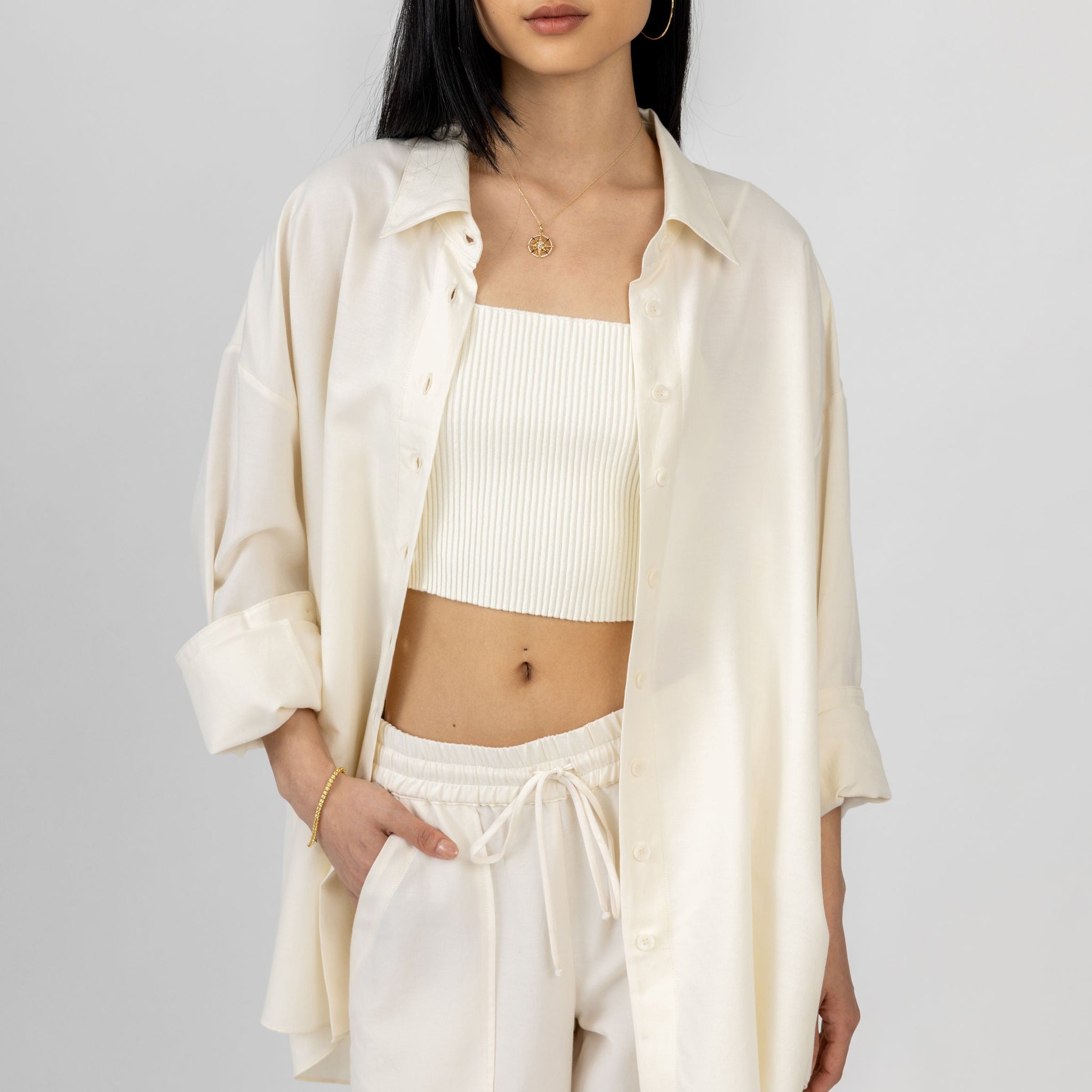 SABLYN Harris Button Up Shirt in Gardenia