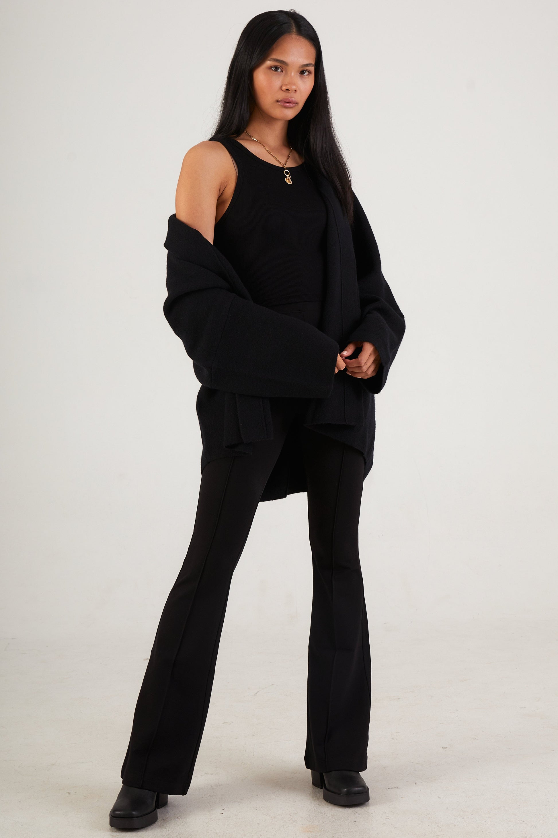 SABLYN Bailey Pintuck Flare Legging in Black