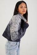 SABLYN Lula Crop Cashmere Turtleneck Sweater in Nightbreak