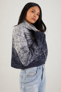 SABLYN Lula Crop Cashmere Turtleneck Sweater in Nightbreak