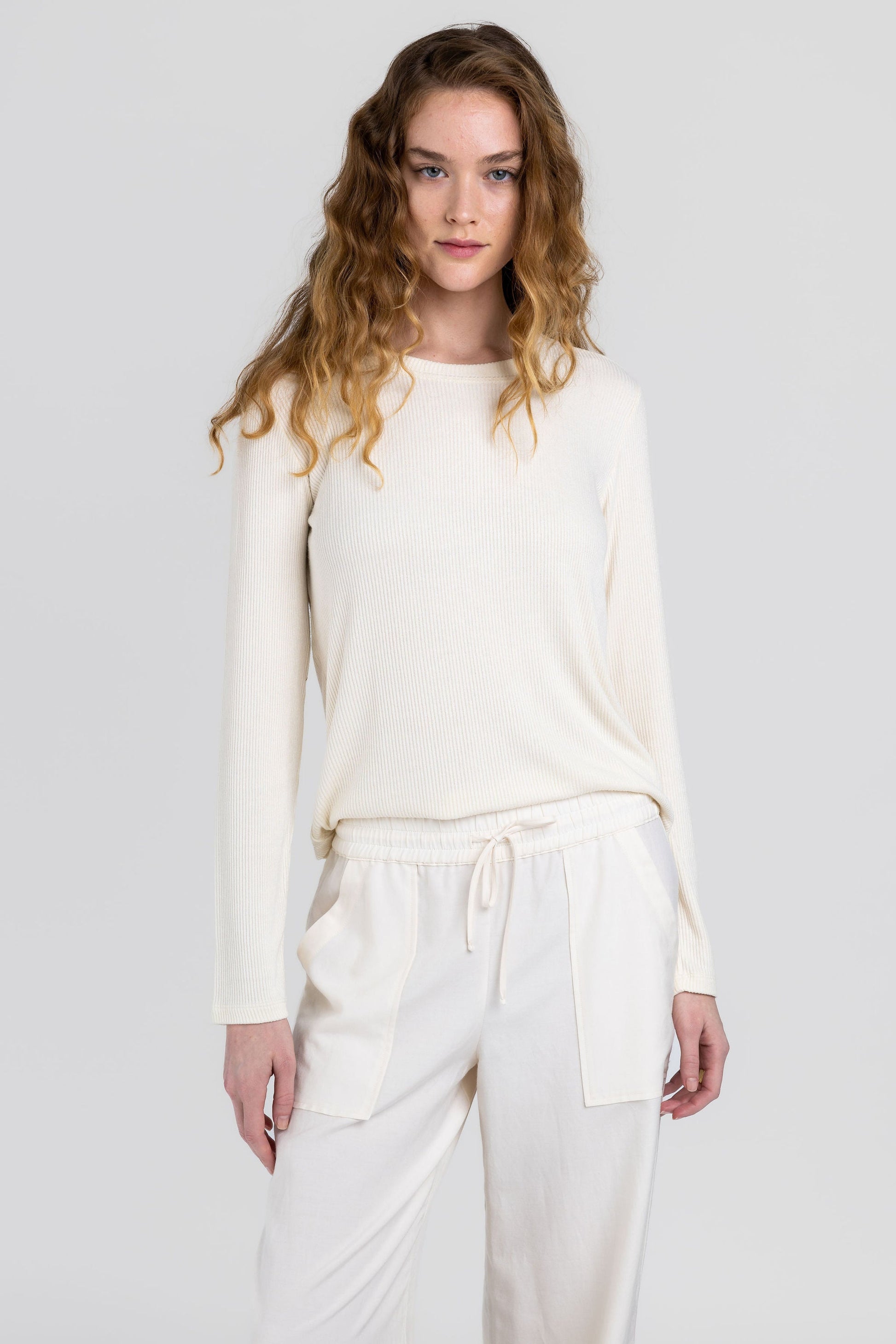 SABLYN Ryder Rib Knit Top in Gardenia