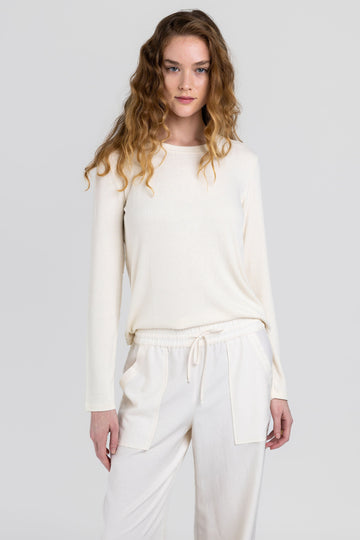 SABLYN Ryder Rib Knit Top in Gardenia