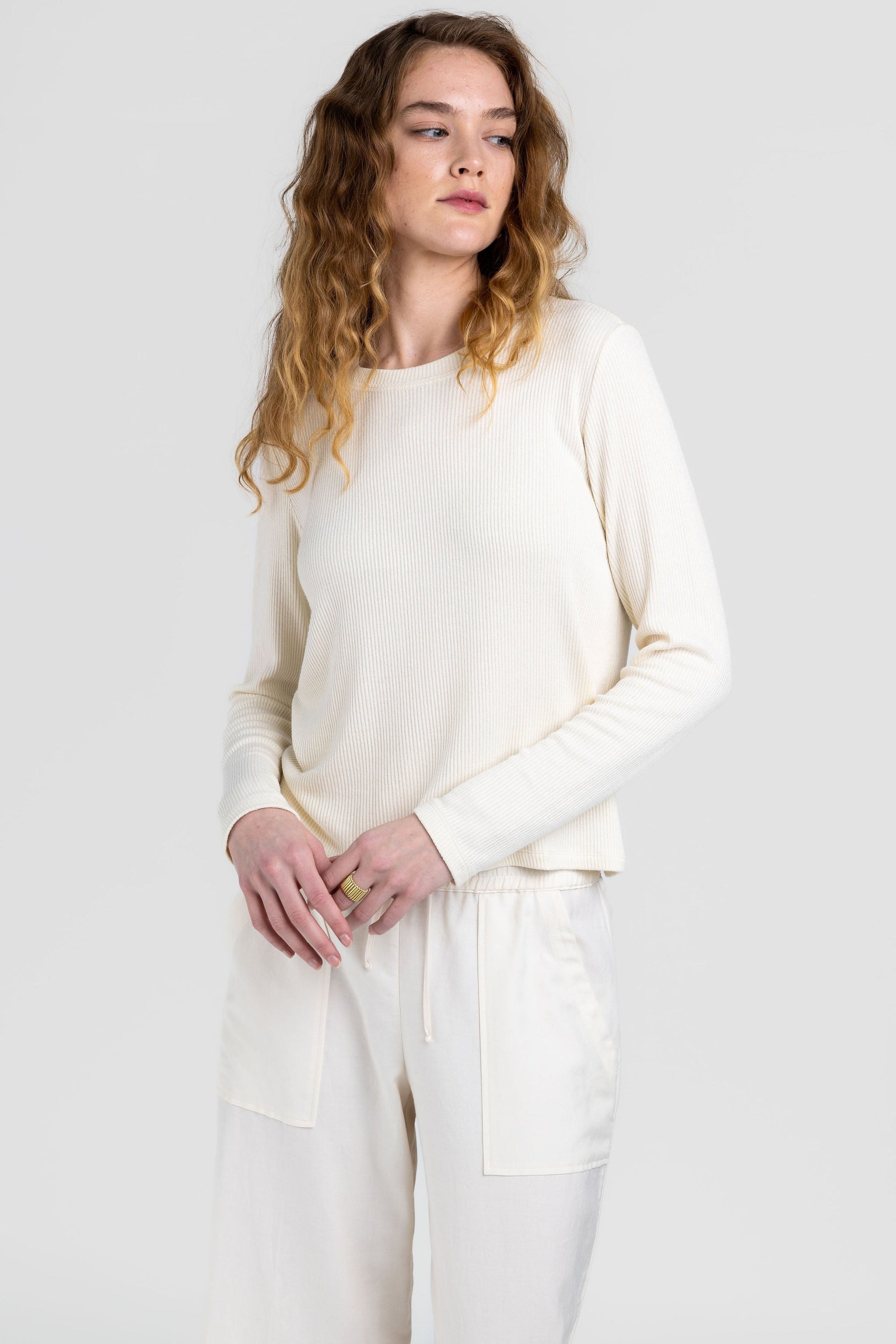 SABLYN Ryder Rib Knit Top in Gardenia