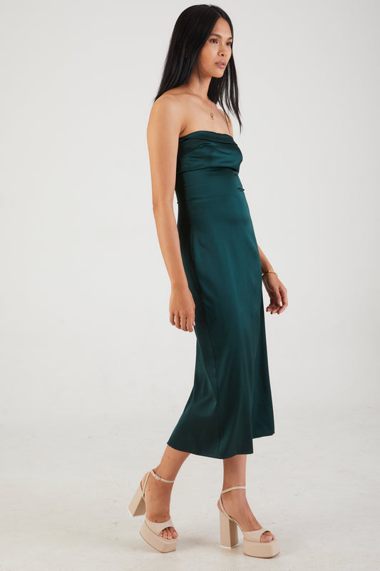 SABLYN Severine Strapless Dress in Deep Forest