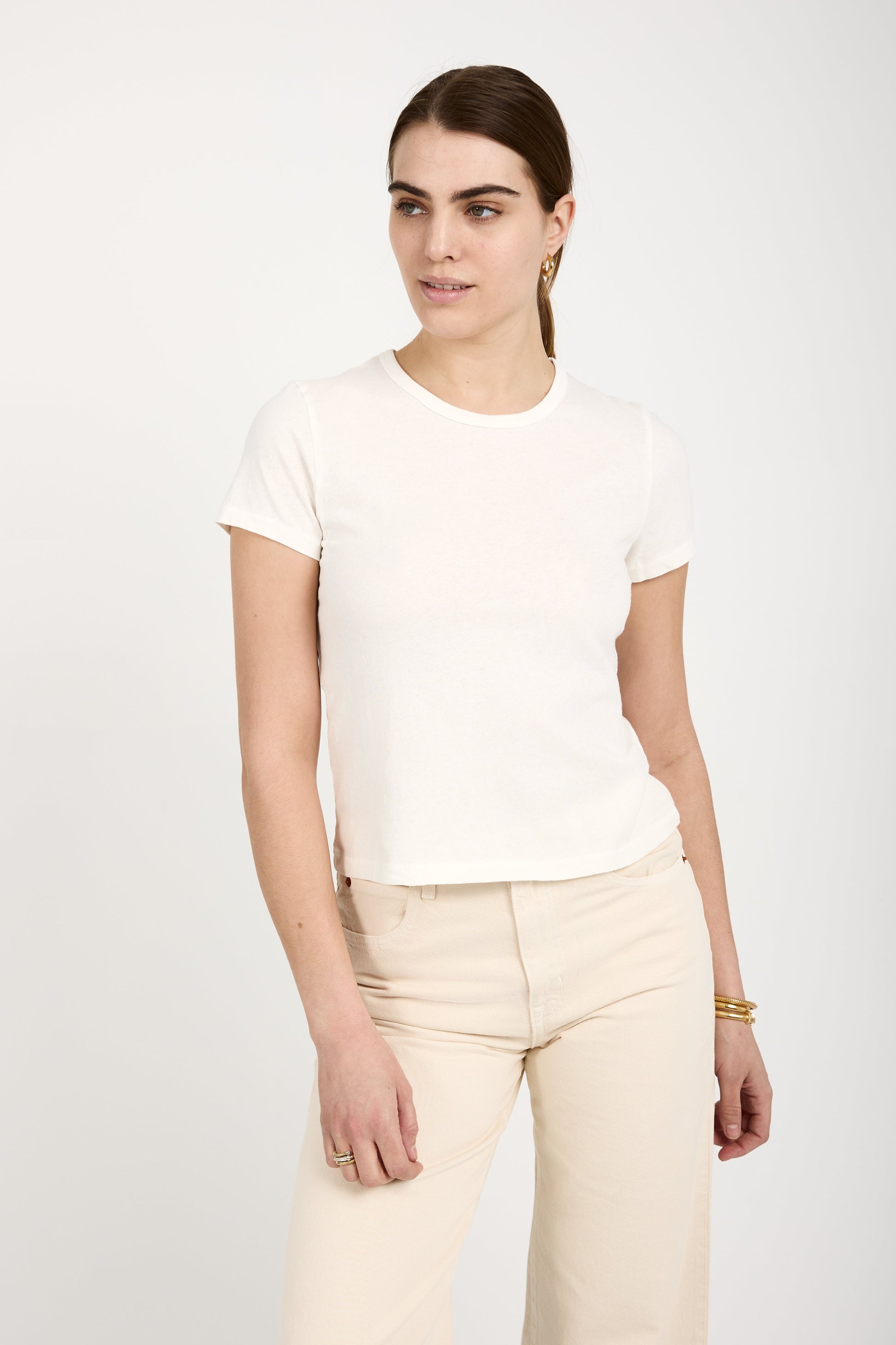 SLVRLAKE Baby Tee in Natural White
