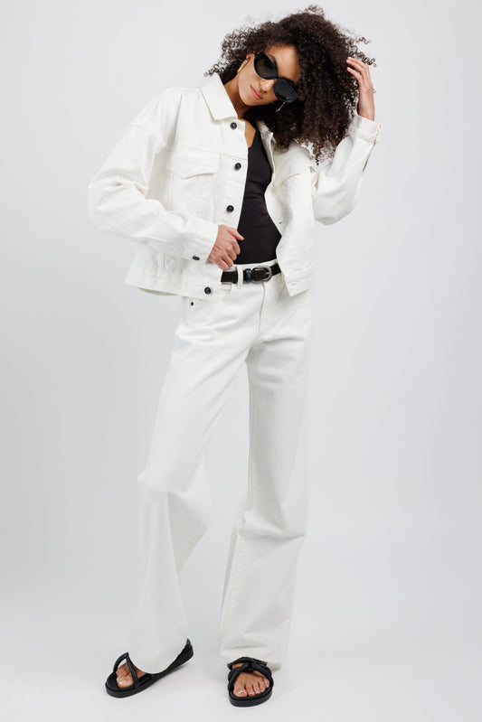SLVRLAKE Detroit Trucker Jacket in Off White