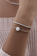 VELINA Rose Gold Cannes Pavé Adjustable Bangle Bracelet