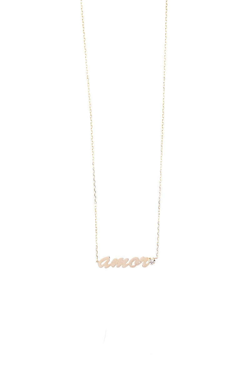 VELINA 14k Yellow Gold Amor Necklace