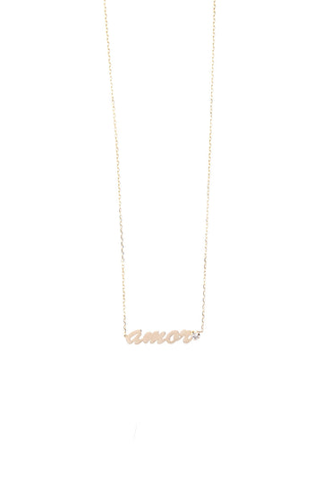 VELINA 14k Yellow Gold Amor Necklace