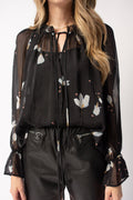 FORTE FORTE Chiffon Silk Bohemian Shirt in Mahonia Print