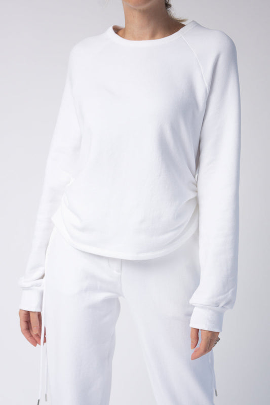 THE RANGE Drawcord Sweatshirt in White
