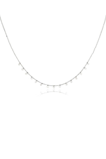 L.A. STEIN Celeste 15 Floating Diamond Necklace in White Gold