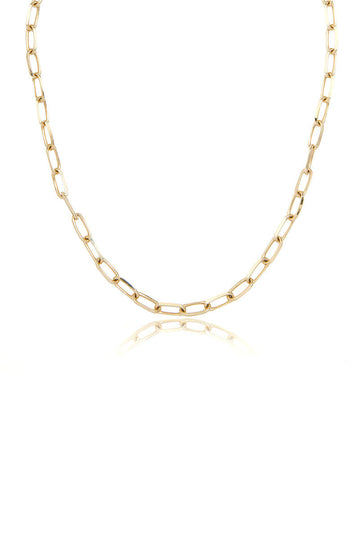 L.A. STEIN Jumbo Paperclip Chain Necklace in Yellow Gold