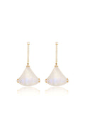 L.A. STEIN Moonstone Kite Earrings in Yellow Gold