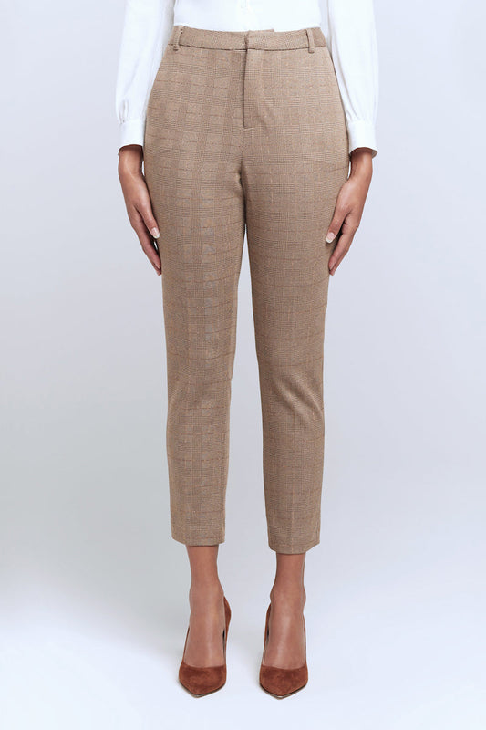 L'AGENCE Ludivine Trouser in Honey/Ginger Plaid