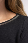 FABIANA FILIPPI Embellished Top in Carbon Grey