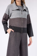 FABIANA FILIPPI Zip Up Cardigan in Color Block