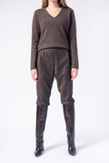 FABIANA FILIPPI V-Neck Sweater in Marled Brown