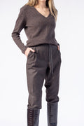 FABIANA FILIPPI V-Neck Sweater in Marled Brown