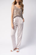 FORTE FORTE Cloquet Satin Silk Pant in Perla