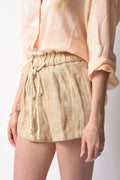 FORTE FORTE Cotton Linen Herringbone Short in Ambra