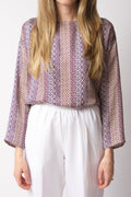 FORTE FORTE Viscose Silk Twill Top in Majorelle