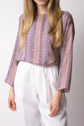 FORTE FORTE Viscose Silk Twill Top in Majorelle