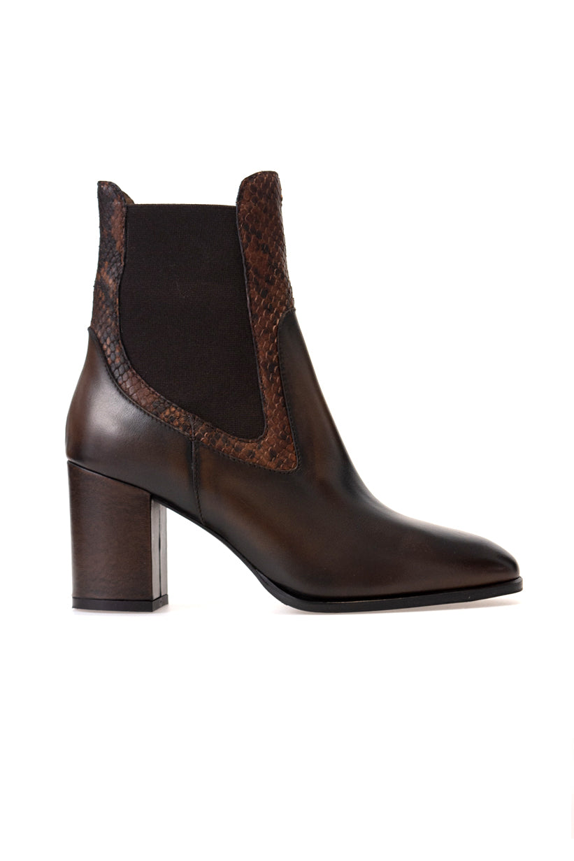 HENRY BEGUELIN Ankle Boots in Calf Spazzolato and Printed Goat Leather