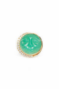 L.A. STEIN Chrysoprase Man in the Moon Ring