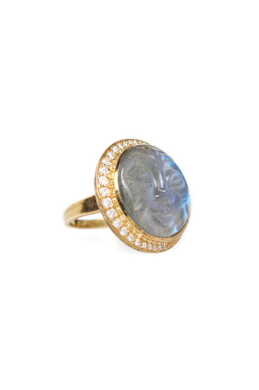 L.A. STEIN Labradorite Man in the Moon Ring
