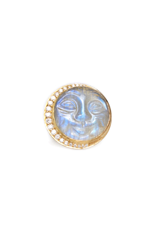 L.A. STEIN Labradorite Man in the Moon Ring