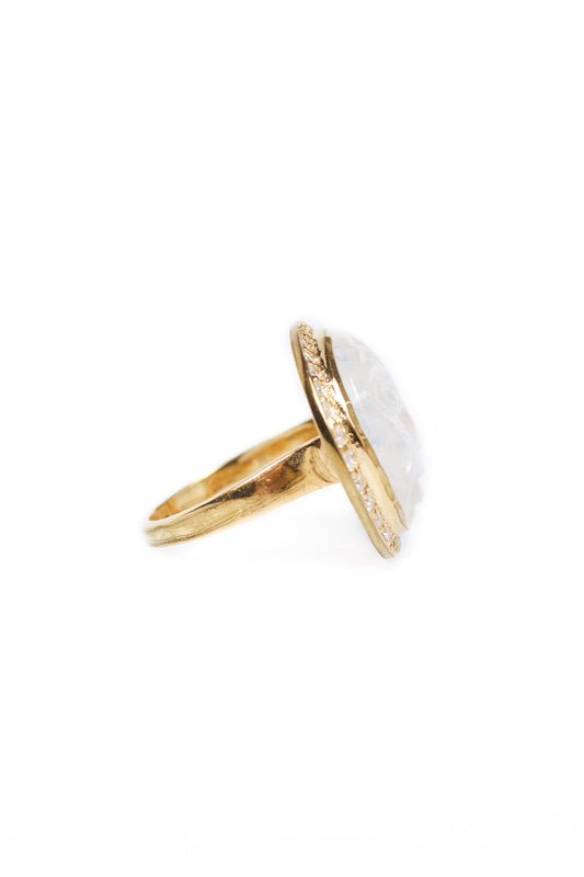L.A. STEIN Moonstone Man in the Moon Ring