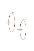 L.A. STEIN Diamond Stella Star Large Hoops Rose Gold