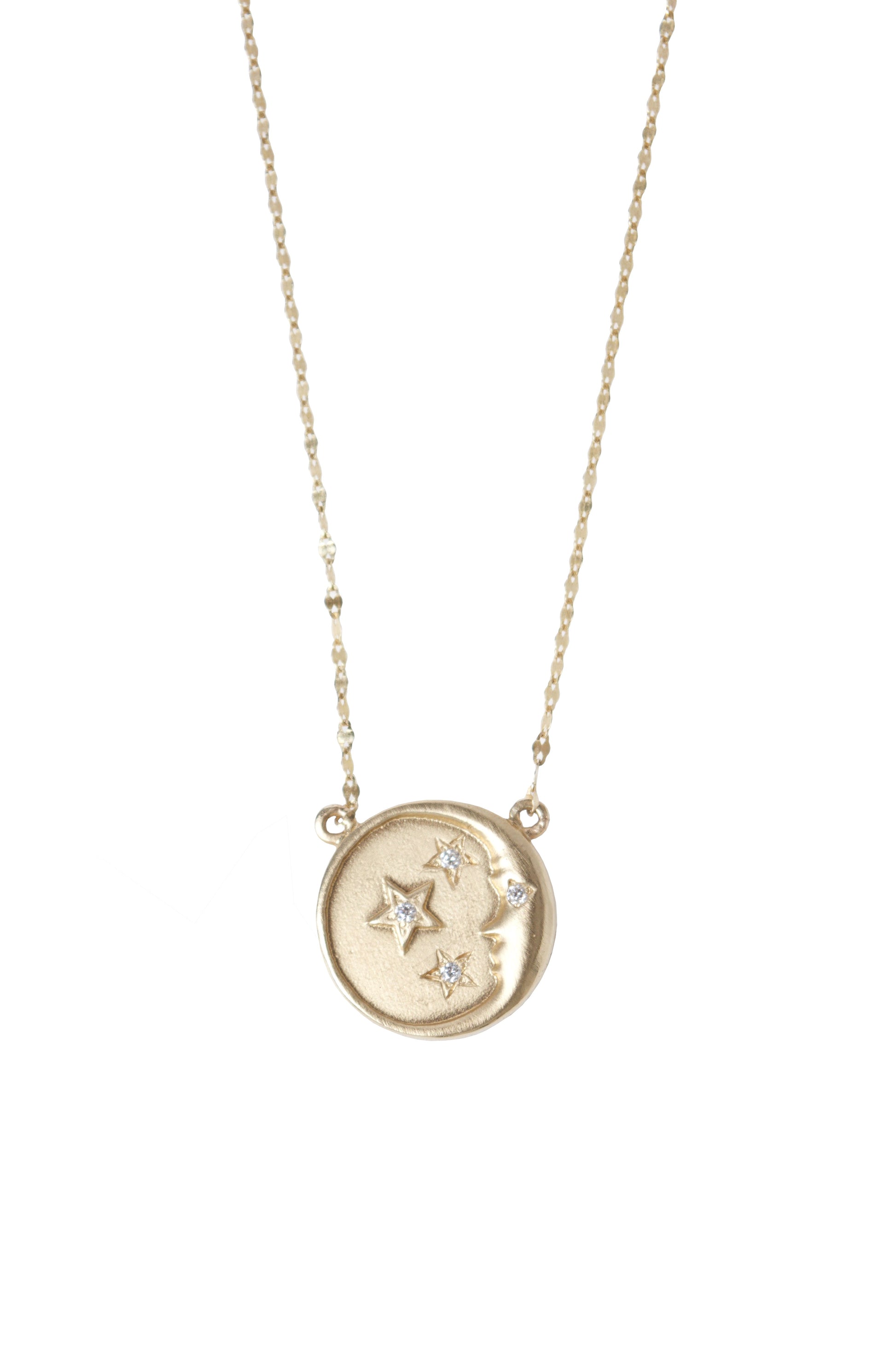 L.A. STEIN Man in the Moon and Stars Pendant Necklace