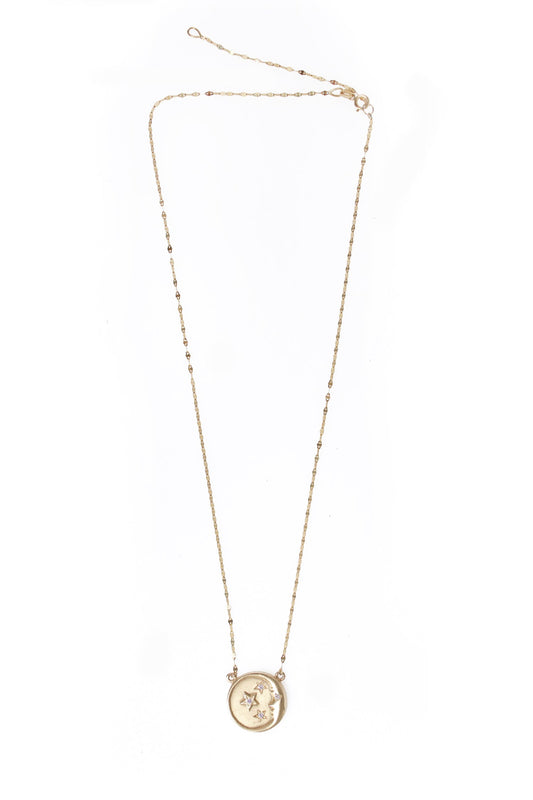 L.A. STEIN Man in the Moon and Stars Pendant Necklace