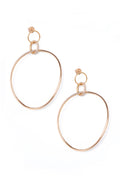 L.A. STEIN Diamond Twisted Large Trinity Hoops in Rose Gold