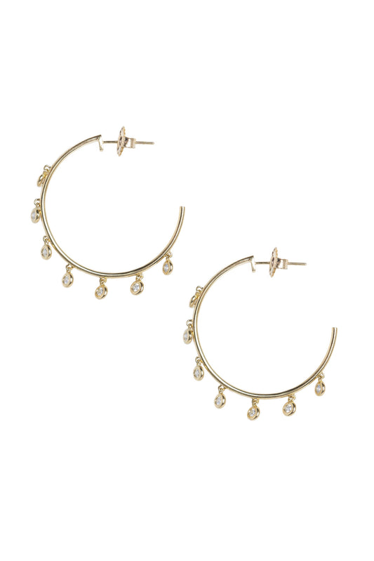 L.A. STEIN Diamond Mini Gypsy Hoops