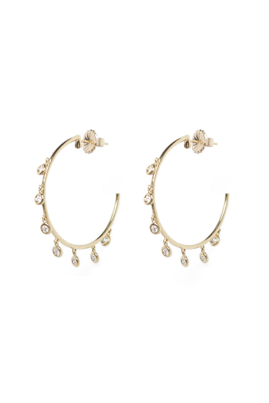 L.A. STEIN Diamond Mini Gypsy Hoops