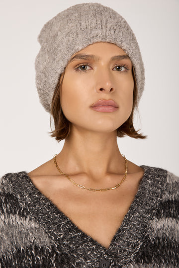 Bouclé Hat in Silver