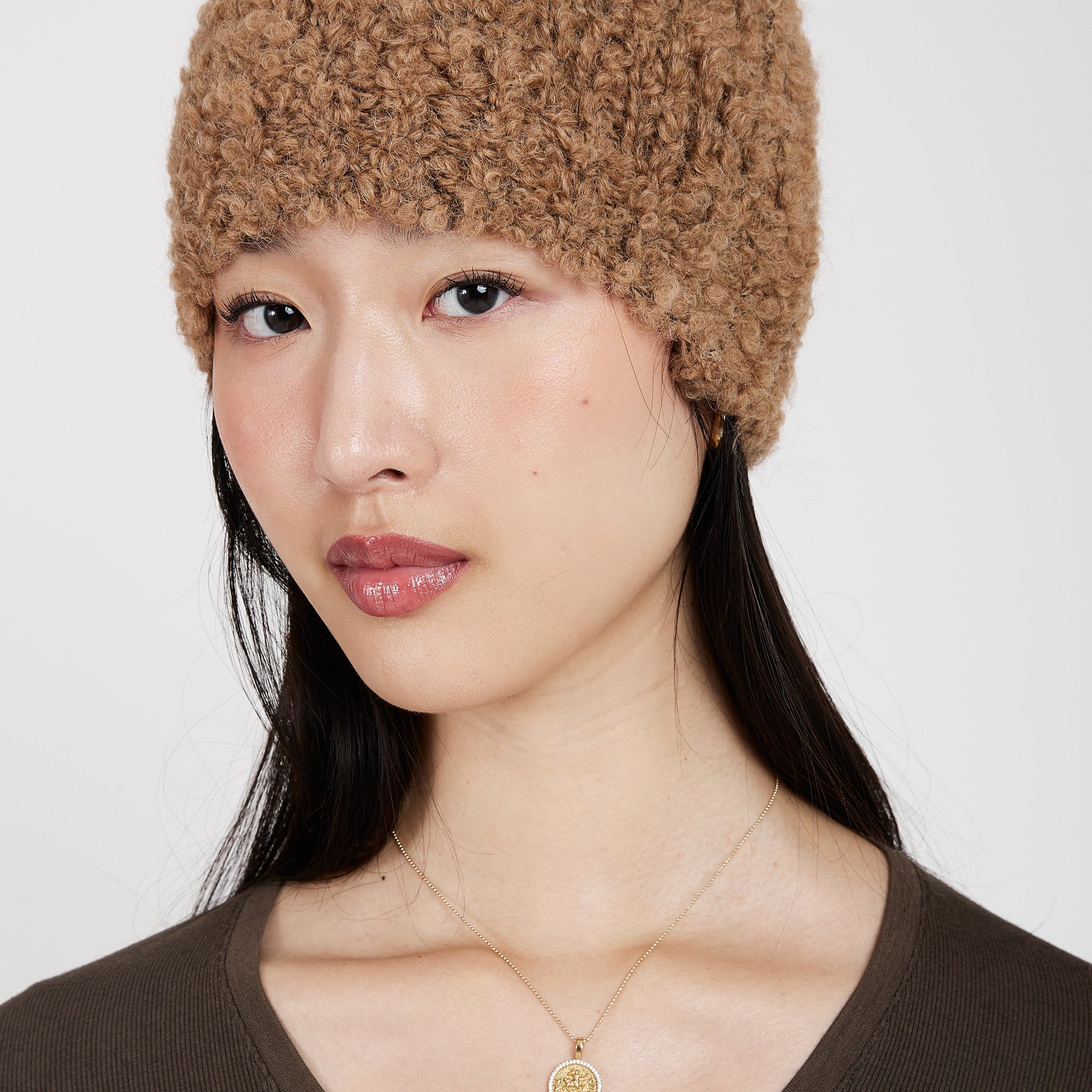 TANDEM Bouclé Hat in Camel