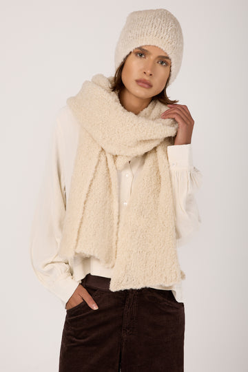 Bouclé Scarf in White