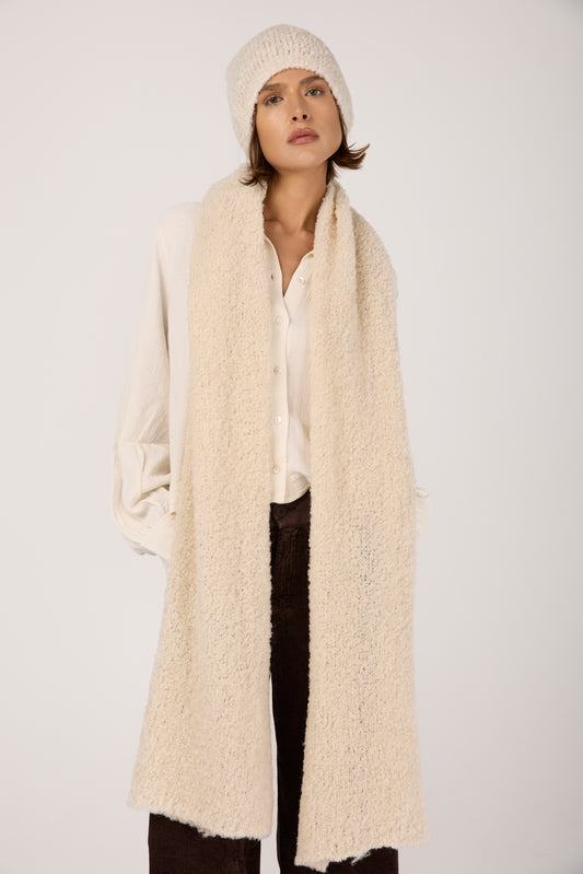 Bouclé Scarf in White