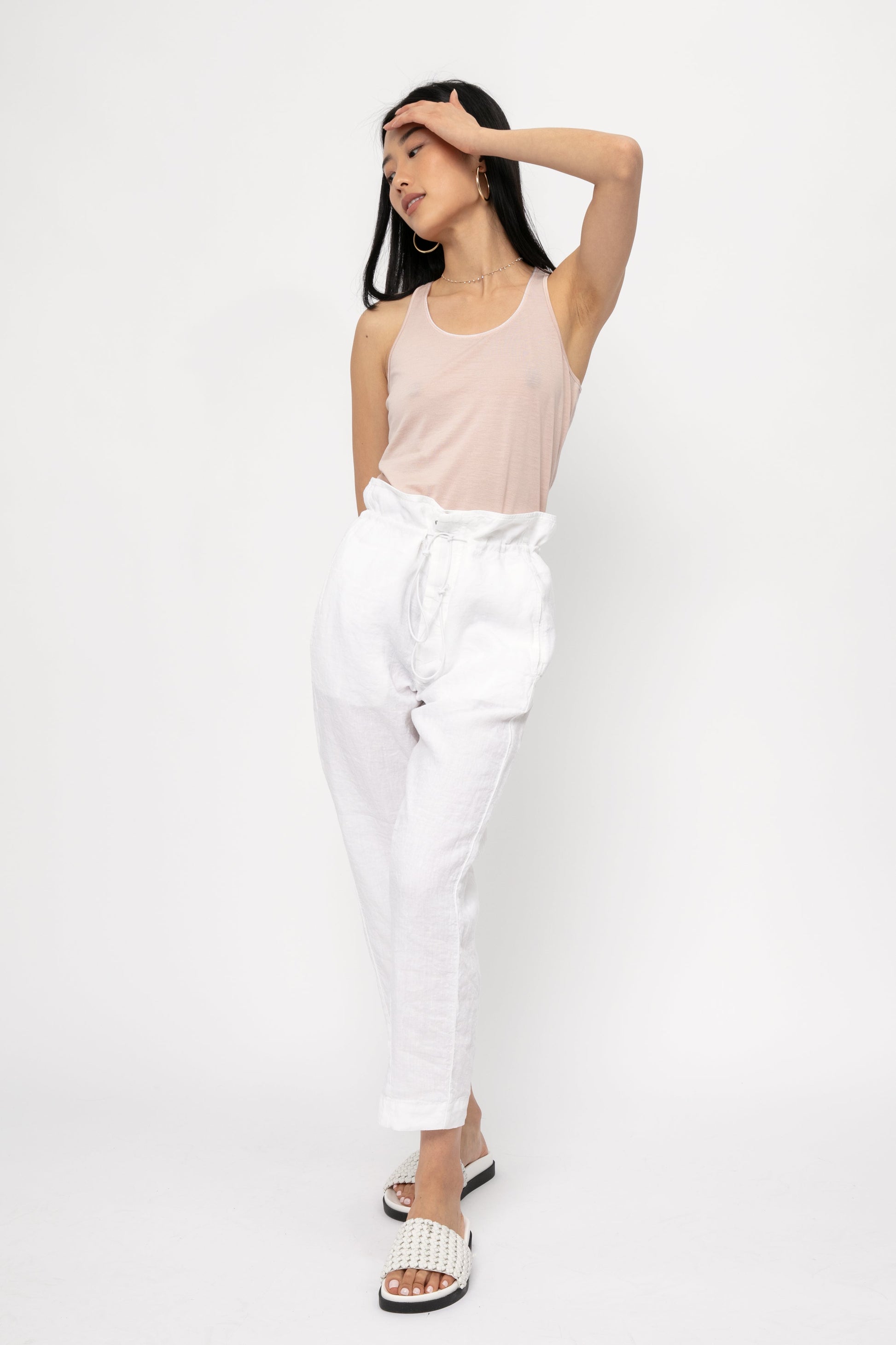 TANDEM Cotton Silk Tank Top in Rose
