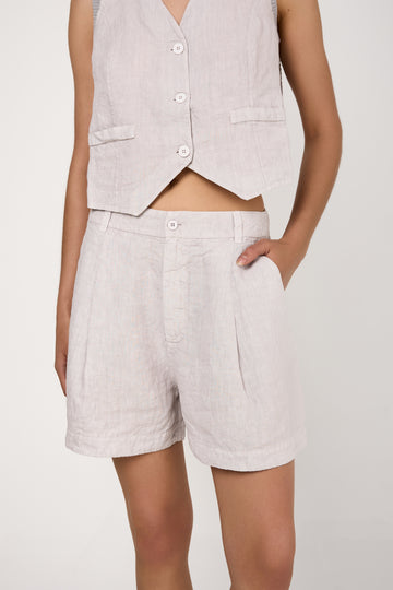 Linen Bermuda Shorts in Ice