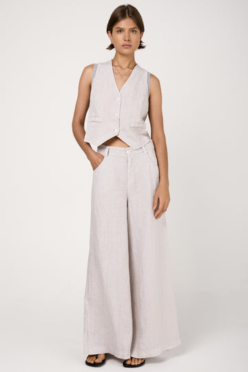 Linen Trouser Pant in Ice
