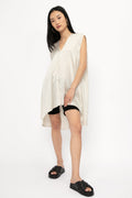 TANDEM Silk Tunic Top in Sand
